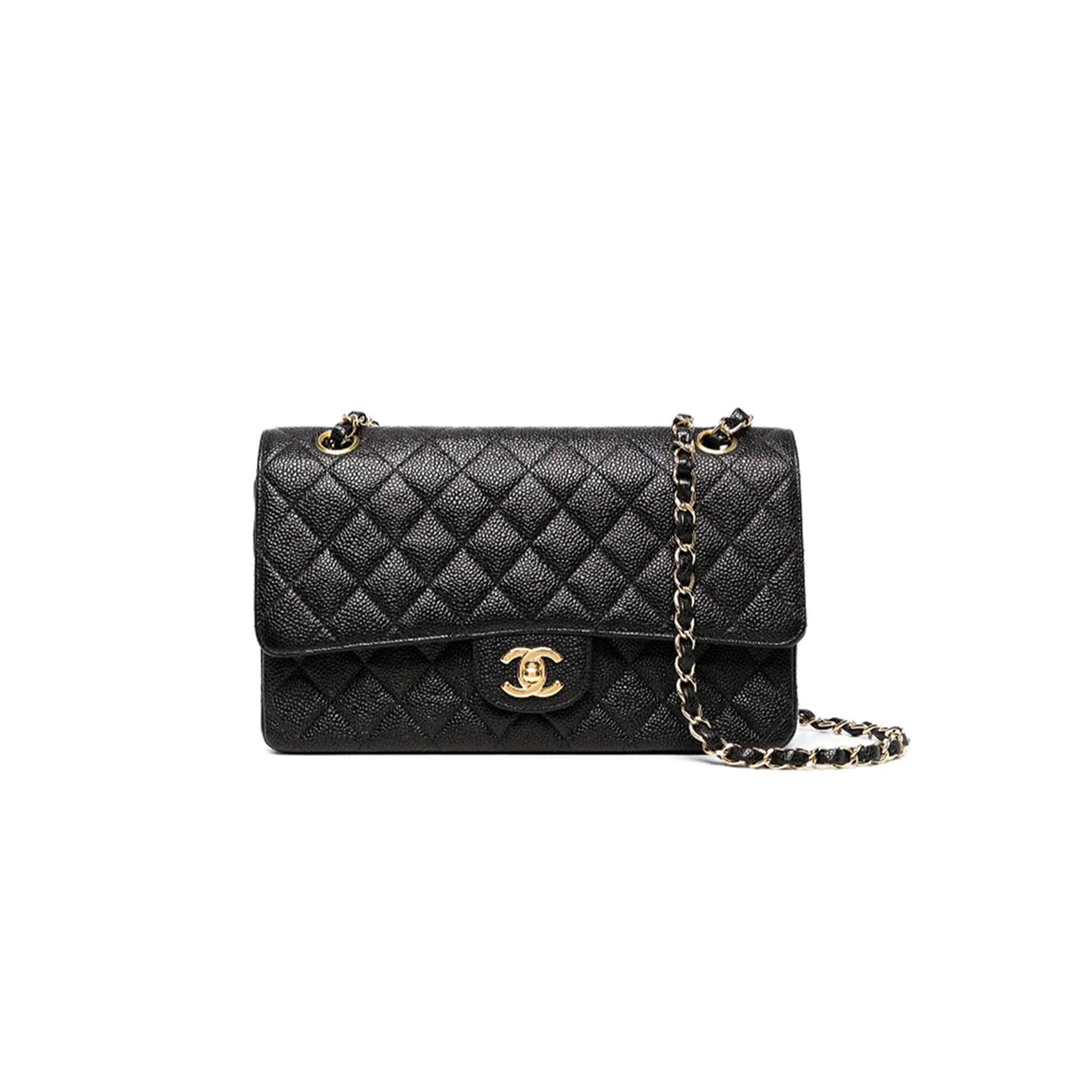 CHANEL MASTER CLASSIC FLAP MEDIUM BLACK CAVIAR A01112  (25.5*15.5*6.5cm)